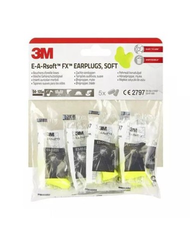 Tapones Oidos poliuretano 3M. 5 pares