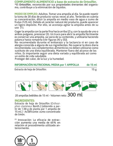 ORTOSIFON ARKOFLUIDO AMPOLLA BEBIBLE 15 ML 20 AMP 2