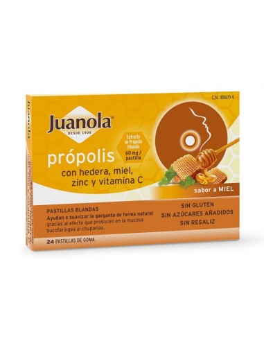 Juanola Própolis Sabor Miel pastillas blandas.