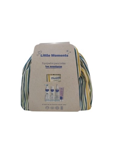 Mochila Mustela Littles Moments rayas.