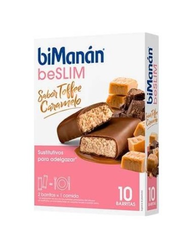 Bimanán Beslim Barritas Sabor Toffee Caramelo, 10 Barritas