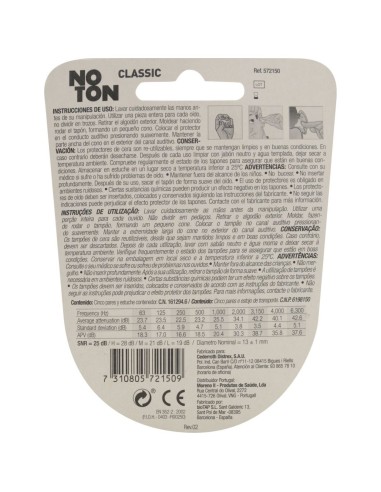 Noton 2 Tapones De Cera + 8 Tapones De Algodón 10Uds