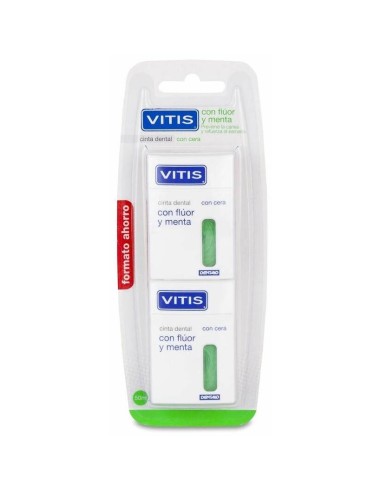 Vitis® Cinta Dental Con Cera_ Flúor Y Menta 50M+50M