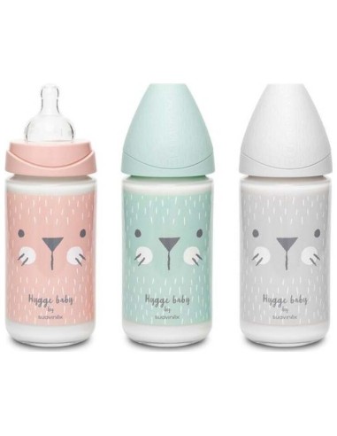 Biberón Vidrio Suavinex Tetina Redonda 3 Posiciones, 1 Ud