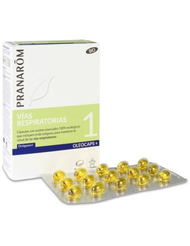 Pranarom Oleocaps+ 1 Vías Respiratorias Bio, 30 Cápsulas
