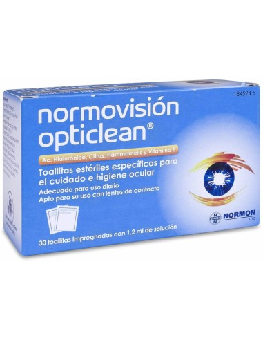 Normovisión Opticlean Toallitas Estétiles  30 Uds