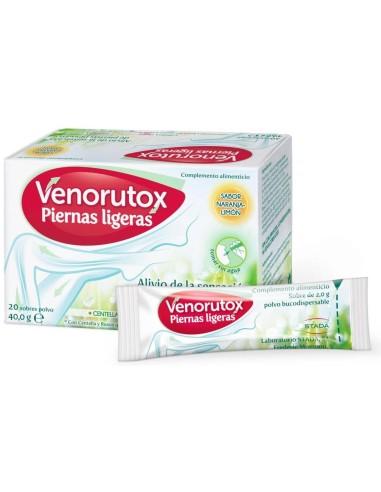 Venorutox Piernas Ligeras Sabor Naranja-Limón 20 Sobres