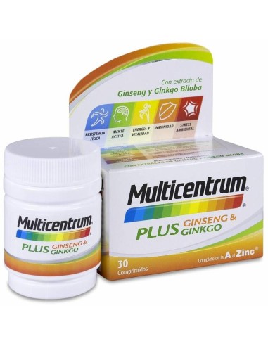 Multicentrum Plus Ginseng %26 Ginkgo, 30 Comprimidos