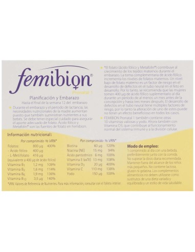 Femibion 1, 28 Comprimidos 2