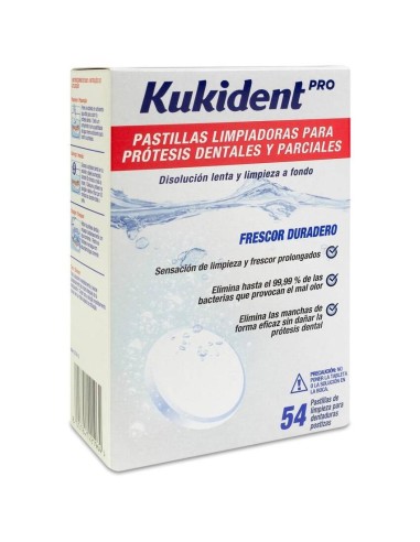 Kukident Pastillas Limpiadoras Para Prótesis Dentales 54Caps