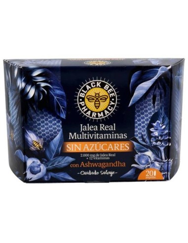 Black Bee Jalea Real Multivitaminas Sin Azúcar, 20 Ampollas