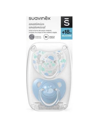Suavinex Chupete Silicona Anatómico Clásico +18, 2 Unidades 2