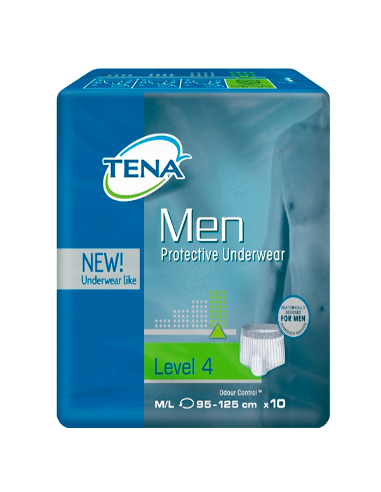 TENA MEN PROTECTIVE UNDERWEAR L/4 M/ L 10 UDS