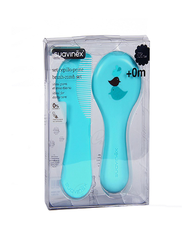 CEPILLO Y PEINE INFANTIL SOFT AZUL DECORADO