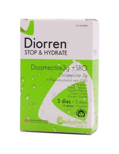 Seidypharm Diorren Stop %26 Hydrate, 9 Sobres