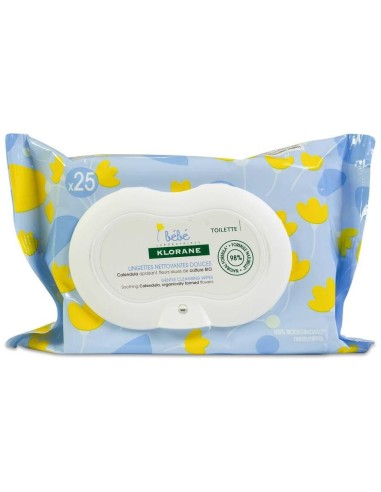 Klorane Bebé Toallitas Limpiadora Suaves 25Uds
