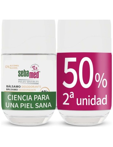 Sebamed Dúo Desodorante Roll-On Bálsamo, 2 Unidades 50 Ml