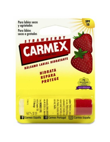 Carmex Strawberry Bálsamo Labial Hidratante Spf 15, 4,25 G