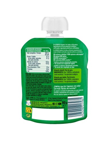 Gerber Pouch Organic Pera, 90 G 2