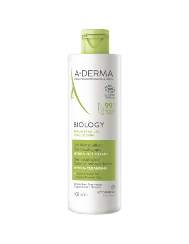 A-Derma Biology Leche Desmaquillante Dermatológica, 400 Ml