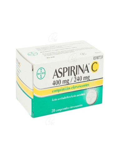 ASPIRINA C 400 mg/240 mg COMPRIMIDOS EFERVESCENTES, 20...