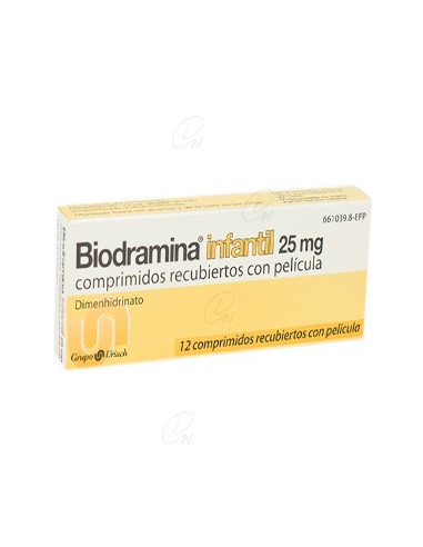 BIODRAMINA INFANTIL 25 mg COMPRIMIDOS RECUBIERTOS CON...