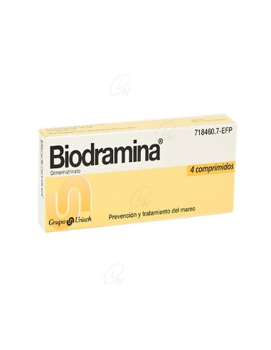 BIODRAMINA 50 mg COMPRIMIDOS, 4 comprimidos